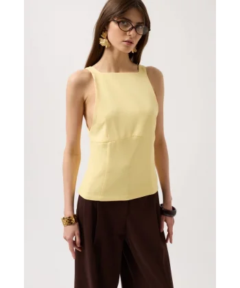 Sırt Kurdele Detay Bluz