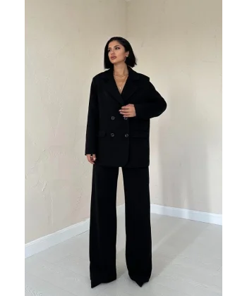 Siyah 3-İplik Comfort Ceket Ve Pantolon Takım