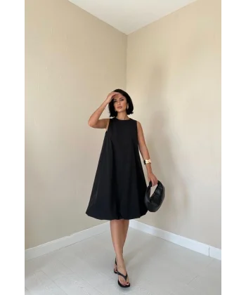 Siyah Comfort Balon Elbise