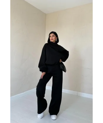 Siyah Dik Yaka Eşofman Takım