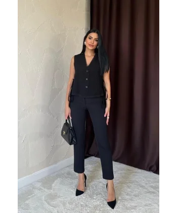 Siyah Pensli Pantolon