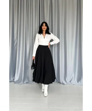 Siyah Uzun Balon Etek