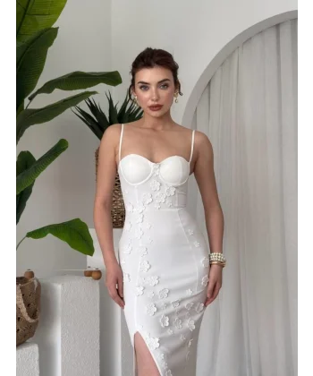 Stor Gül Detaylı Elbise