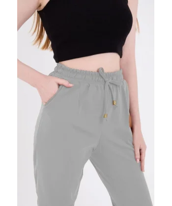 Tam Kalıp Basic Eşofman Pantolon  Gri