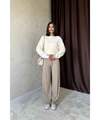 Taş Zikzak Boncuklu Triko Kazak