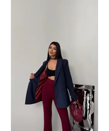 TASARIM CEKET KAPLAMA DÜĞMELİ - Lacivert