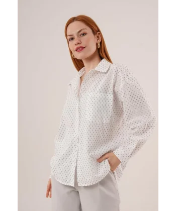 Tek Cepli Yeşil Desenli Gömlek