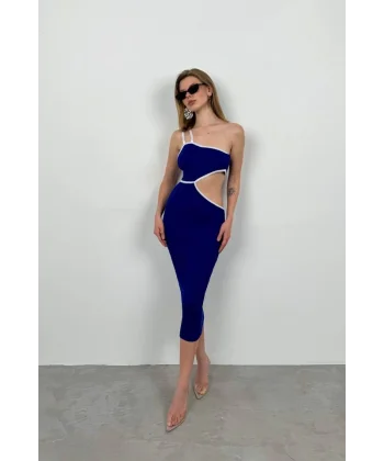 Tek Omuz Bel Dekolteli Elbise