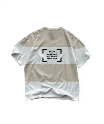 Tişört Tasarla Çizgili - Beyaz-Siyah