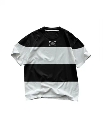 Tişört Tasarla Çizgili - Beyaz-Siyah