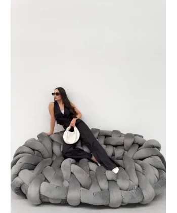 Toskana Keten Kruvaze Yaka Tek Düğmeli̇ Yelek Pantolon Takim