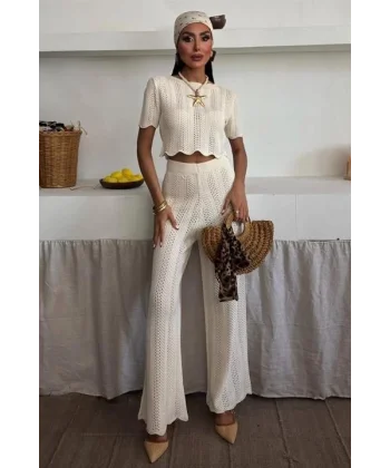 Triko Bluz Pantolon İkili Takım 10084-025