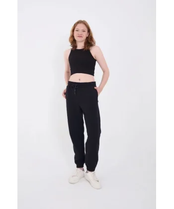 Üç İplik Basic astikli Eşofman Pantolon  acivert