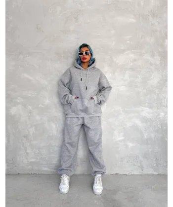 Üç İplik c Eşofman Takım - Gri