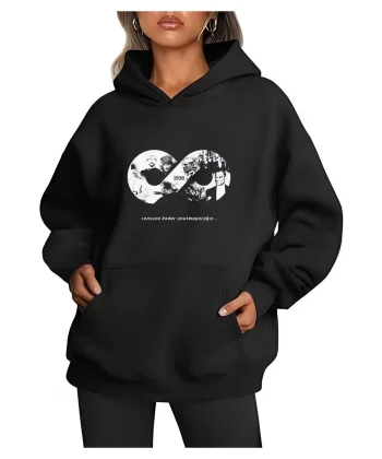 Üç İplik kapüşonlu 10 Kasıma Özel SweatShirt - Siyah