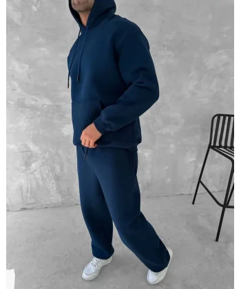 Üç İplik Kapüşonlu Eşofman Takım - Lacivert