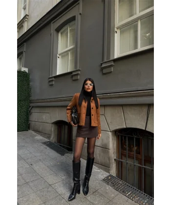 ÜET CROP CEKET CEP DETAYI  Taba