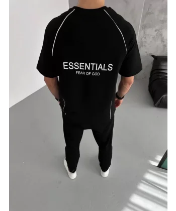 Unisex Arabiye Detaylı T-Shirt - Siyah