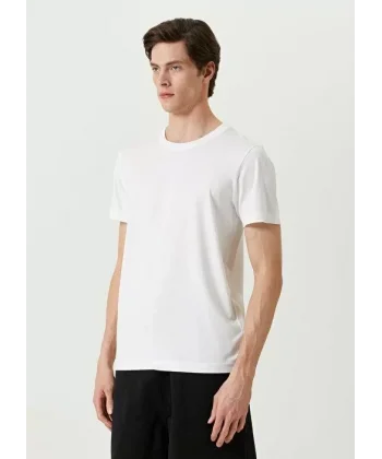 Unisex Basic Bisiklet Yaka Regular T-Shirt - Beyaz