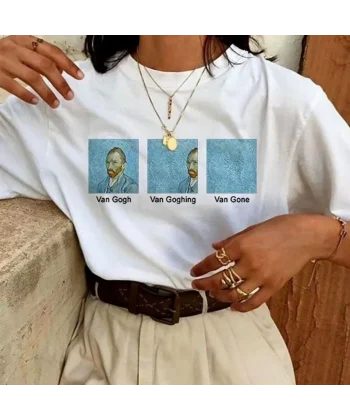 Unisex Baskılı Oversize Thirt  Beyaz