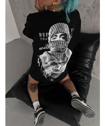 Unisex Baskılı Oversize Thirt  iyah