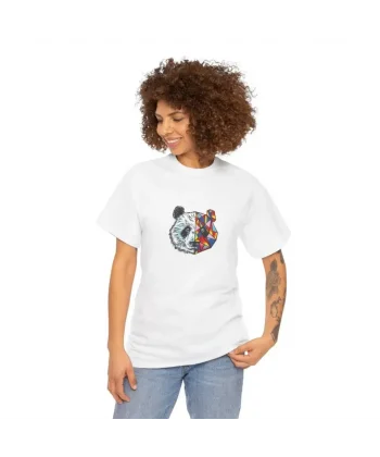 Unisex Bisiklet Yaka Baskılı Thirt  Beyaz