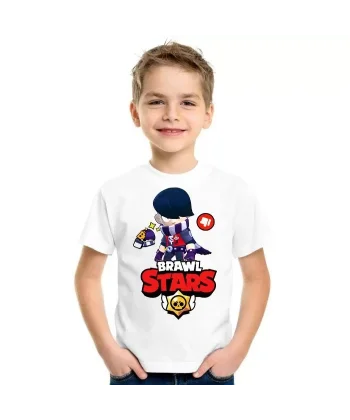 Unisex Bisiklet Yaka Kısa Kol Baskılı Çocuk T-Shirt - Beyaz