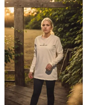 Unisex Bisiklet Yaka Uzun Kollu Thirt  Beyaz