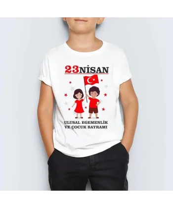 Unisex Çocuk Baskılı T-Shirt - Beyaz