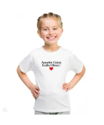 Unisex Çocuk Baskılı T-Shirt - Beyaz