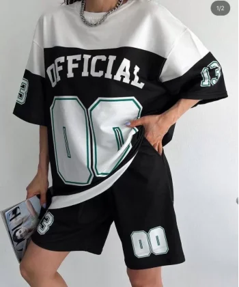 Unisex Dijital Baskılı Şortlu Takım  iyah