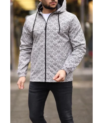 Unisex Kapüşonlu İçi Astarlı Yağmurluk - Gri