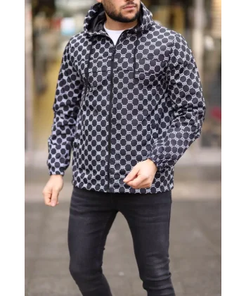 Unisex Kapüşonlu İçi Astarlı Yağmurluk - Siyah