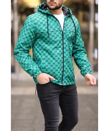 Unisex Kapüşonlu İçi Astarlı Yağmurluk - Zümrüt