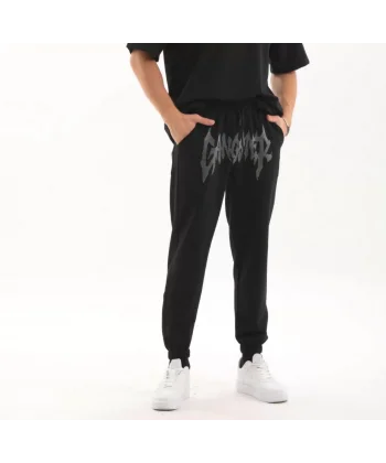 Unisex Taş Detaylı Eşofman Altı - Siyah