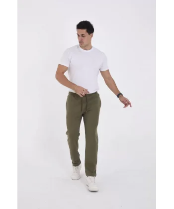 Unisex Üç İplik Basic Eşofman Pantolon - Haki