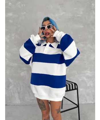 Unisex Üç İplik Parçalı Yakalı weathirt  avi