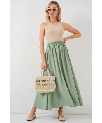 Uzun Ayrobin Etek 8050 - E.Yeşil