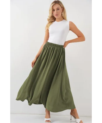 Uzun Ayrobin Etek 8050 - Haki