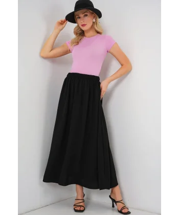 Uzun Ayrobin Etek 8050 - Siyah