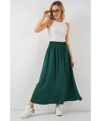 Uzun Ayrobin Etek 8050 - Zümrüt Yeşili
