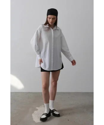 Uzun Kol Gömlek - Beyaz