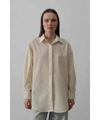 Uzun Kol Gömlek - Ekru