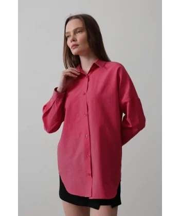 Uzun Kol Gömlek - Fuşya
