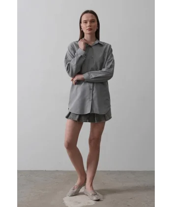 Uzun Kol Gömlek - Gri