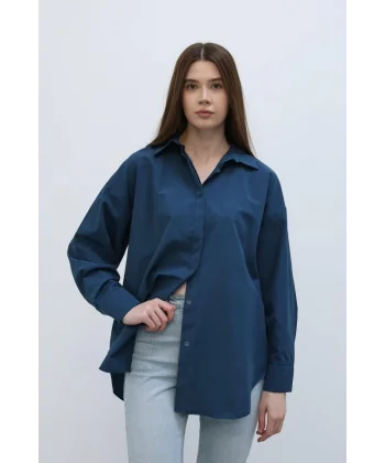 Uzun Kol Gömlek  İndigo