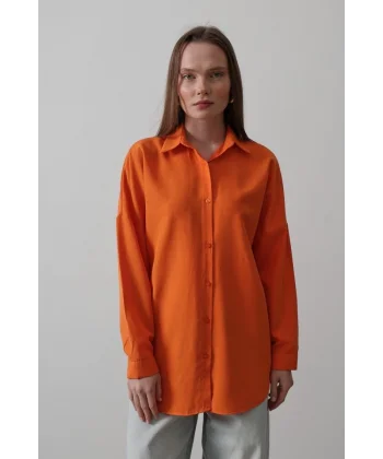 Uzun Kol Gömlek - Oranj
