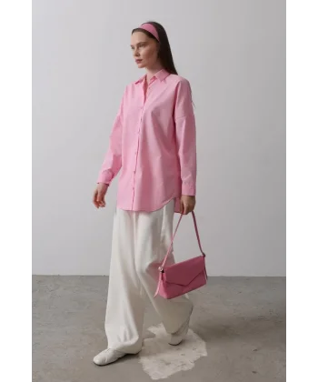 Uzun Kol Gömlek - Pembe