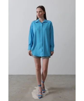 Uzun Kol Gömlek - Turkuaz