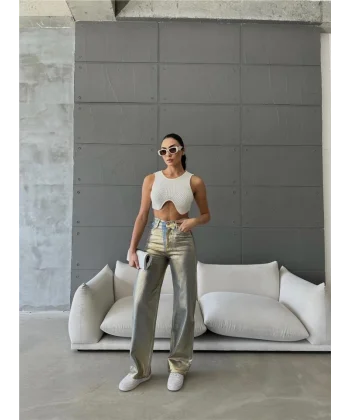 VARAKLI KOT PANTOLON - Gold